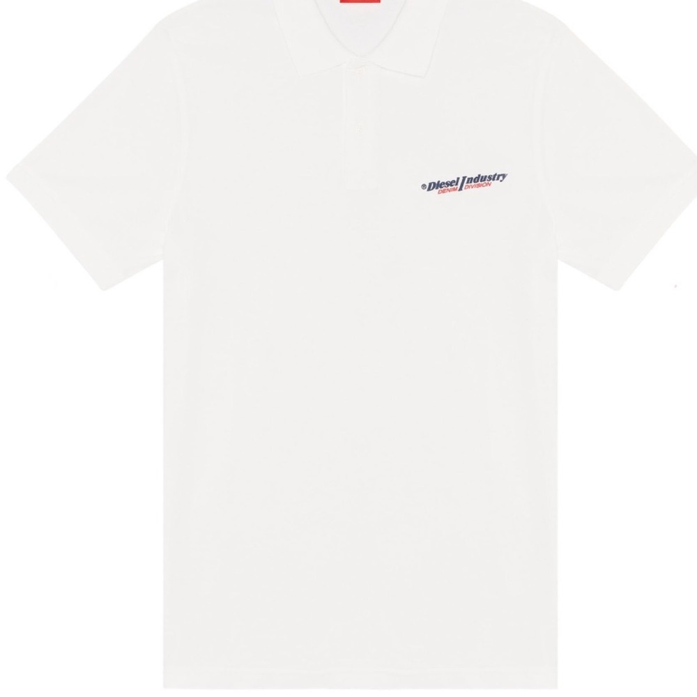 Diesel Industry Denim Division Polo Shirt Mens White‎ Short Sleeve Size XL 0500